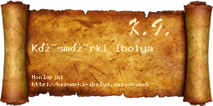 Késmárki Ibolya névjegykártya