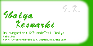 ibolya kesmarki business card